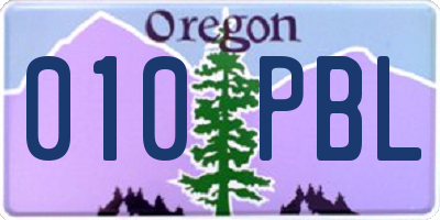 OR license plate 010PBL
