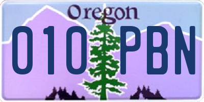 OR license plate 010PBN