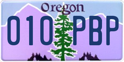 OR license plate 010PBP