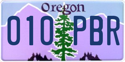 OR license plate 010PBR