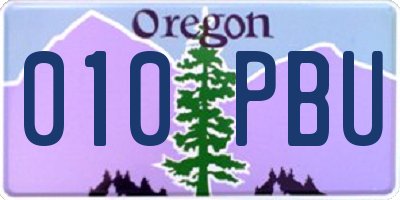 OR license plate 010PBU