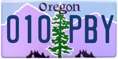 OR license plate 010PBY