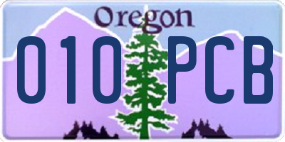 OR license plate 010PCB