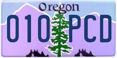 OR license plate 010PCD