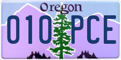 OR license plate 010PCE