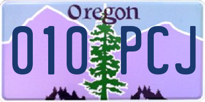 OR license plate 010PCJ
