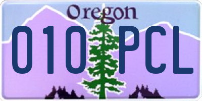 OR license plate 010PCL