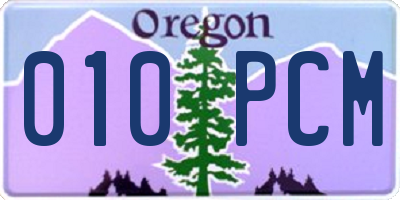 OR license plate 010PCM