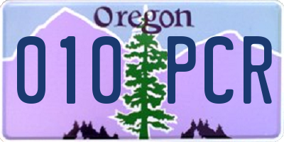 OR license plate 010PCR