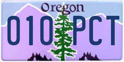 OR license plate 010PCT