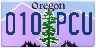 OR license plate 010PCU