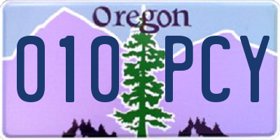 OR license plate 010PCY