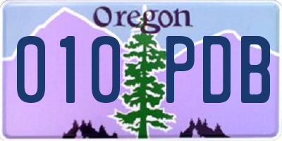 OR license plate 010PDB