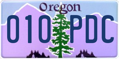 OR license plate 010PDC
