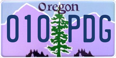 OR license plate 010PDG