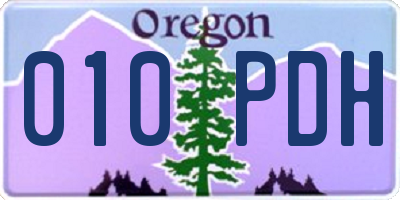OR license plate 010PDH