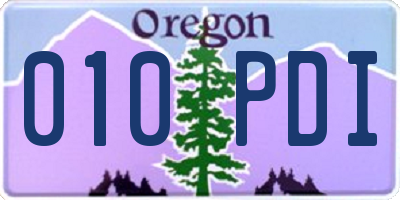OR license plate 010PDI