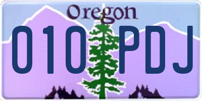OR license plate 010PDJ
