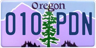 OR license plate 010PDN