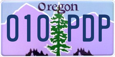 OR license plate 010PDP