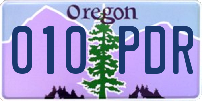 OR license plate 010PDR