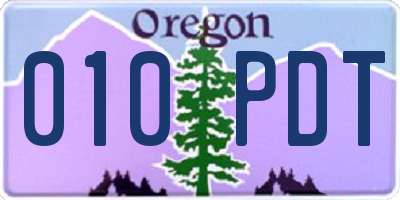 OR license plate 010PDT