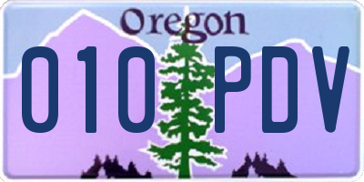 OR license plate 010PDV