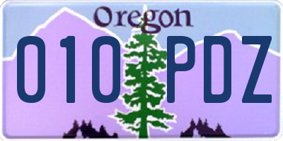 OR license plate 010PDZ