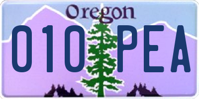 OR license plate 010PEA