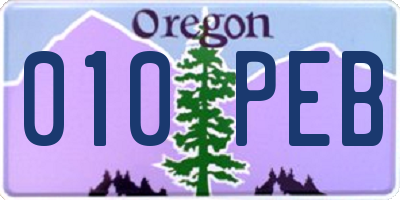 OR license plate 010PEB