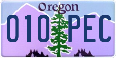 OR license plate 010PEC
