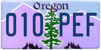 OR license plate 010PEF