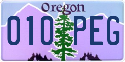 OR license plate 010PEG