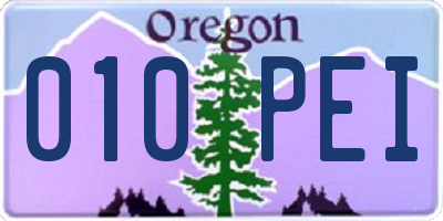 OR license plate 010PEI