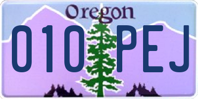 OR license plate 010PEJ