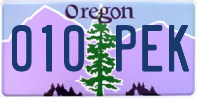 OR license plate 010PEK