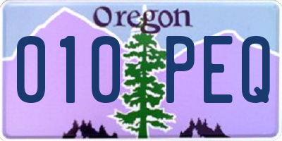 OR license plate 010PEQ