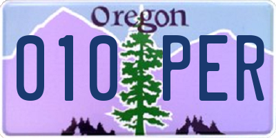 OR license plate 010PER