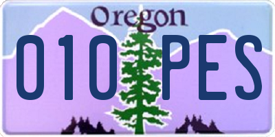 OR license plate 010PES