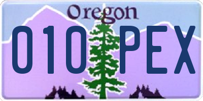 OR license plate 010PEX