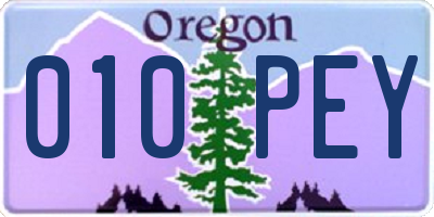 OR license plate 010PEY