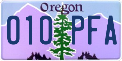 OR license plate 010PFA