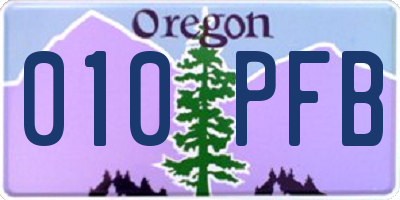 OR license plate 010PFB