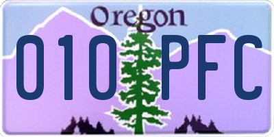 OR license plate 010PFC