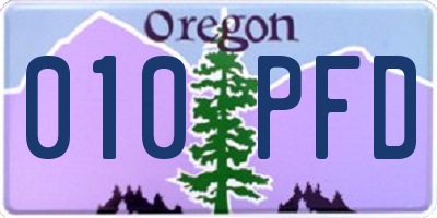 OR license plate 010PFD