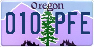 OR license plate 010PFE