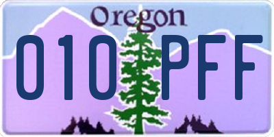 OR license plate 010PFF