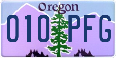 OR license plate 010PFG