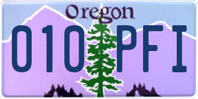 OR license plate 010PFI