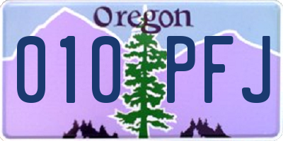 OR license plate 010PFJ